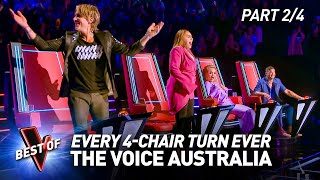 Every 4CHAIR TURN Blind Audition on The Voice Australia  Part 24 [upl. by Earehs]