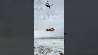 buffalo Airways Canadair CL215 aircraft being airlifted by a Billings company CH47 Chinook [upl. by Pond]