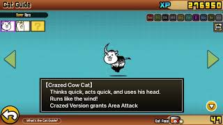 Crazed Cow Cat Unlocked  The Battle Cats [upl. by Eedebez296]