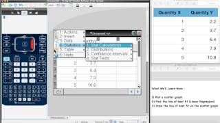 Linear Regression TI NSpire CX [upl. by Akim]