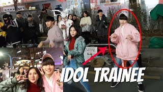 BUSKING WITH IDOL TRAINEE IN KOREA [upl. by Gratia]