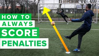 HOW TO ALWAYS SCORE PENALTIES  Penalty kick tutorial [upl. by Esinyt836]