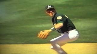 Scott Brosius Great Play Third Base Oakland As [upl. by Oynotna705]