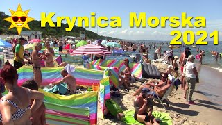 Krynica Morska plaża 11072021 super pogoda i tłumy ludzi [upl. by Ahterod]