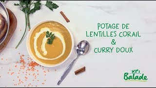 Potage de lentilles corail amp curry doux [upl. by Asilad616]