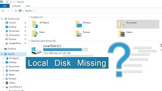 Hard drive Missing  Cant see Local disk on Windows 10 [upl. by Proudfoot254]