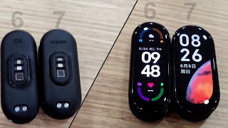 Mi Band 7 vs Mi Band 6  Comparison Overview  Xiaomi Smart Band  Smartband Review NFC [upl. by Winwaloe]