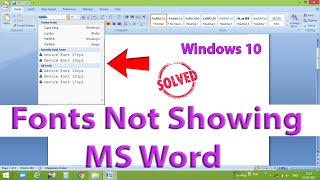 font not showing in Microsoft Office [upl. by Notgnilliw251]