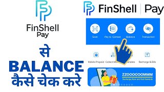 FINSHELL PAY SE BALANCE KAISE CHECK KARE 2022 finshell pay से बैलेंस कैसे चेक करते हैं [upl. by Aynatahs]