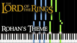 Rohans Theme  The Lord of the Rings Piano Tutorial Synthesia [upl. by Ysor]