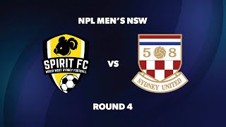 NPL Men’s NSW Round 4 NWS Spirit FC v Sydney United 58 FC [upl. by Egas46]