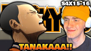 TANAKA 😭 Volleybal Fan REACTS To HAIKYUU S4 Episode 1516 [upl. by Nocam623]