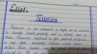 English essay on terrorismparagraph on terrorismshort essay on terrorism [upl. by Aik]