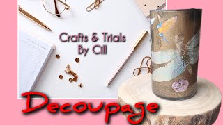 DIY decoupage vaas tutorial voor beginners decoreren action [upl. by Noyr50]