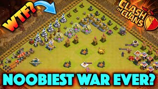 Clash of Clans  NOOBIEST WAR EVER LEVEL 1 CLAN WAR Greatest Lvl 1 War Attacks [upl. by Kartis939]