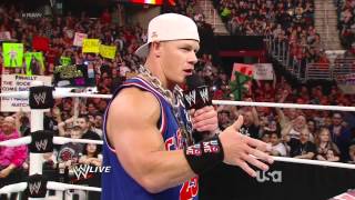 John Cena raps his true feelings about The Rock  Raw March 12 2012 [upl. by Slin528]