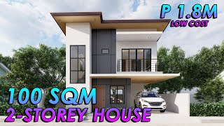 BEST LOW COST 2STOREY PINOY HOUSE FOR 2023 100 SQM  ALG DESIGNS 40 [upl. by Andersen]