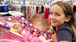 Shopping with Reborn Baby Doll Olivia and Sophia for Newborn Baby Supplies at Walmart Shopping Haul [upl. by Faythe9]