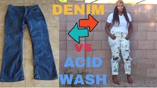 🔀↔👖SIMPLE DIY  ACID WASH JEANS W BLEACH👖👖 [upl. by Vasiliki]