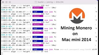 XMR Monero mining on Mac Mini 2014 year [upl. by Tavis]