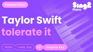 Taylor Swift  tolerate it Karaoke Piano [upl. by Enneillij]