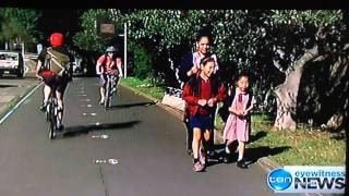 Channel 10 News  Fort Street Primary School  Cyclists  Shared Path 130919 [upl. by Ibrad]