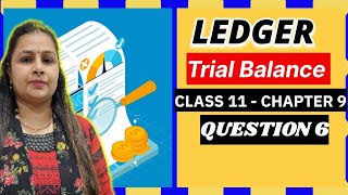 Ledger  Question 6  Trial Balance  Class 11  Chapter 9 [upl. by Lednam]