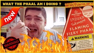 New Morrisons Flaming Fiery Phaal Curry Challenge Hottest supermarket curry in the world [upl. by Myrt]