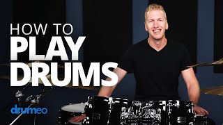 How To Play Drums Beginner Drum Lesson [upl. by Yelhsa]