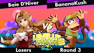 Level Up Summer Smash 7  Baie DHiver Zelda vs BananaKush Diddy Kong  LR3 [upl. by Harihat]