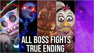 FNAF Security Breach  All Boss Fights  True Ending [upl. by Madelle30]