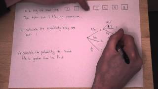 Probability Tree Diagrams  Two tiles taken from a bag [upl. by Cristen]