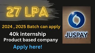 27 LPA Juspay hiring started  2024  2025 batch candidates can apply [upl. by Benildas]