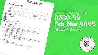 058042FM2023  CIE IGCSE  Extended mathematics [upl. by Levitus]