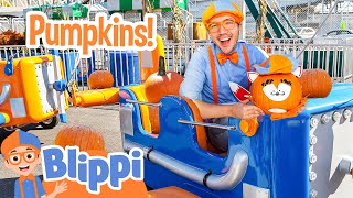 Blippi’s Halloween Pumpkin Rollercoaster Ride Halloween Videos for Kids and Toddlers [upl. by Assilla]