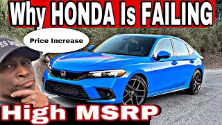 New Honda Vehicles Are FAILING To SELL PRICES Are Too HIGH For There Customer Base [upl. by Kati416]