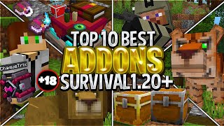 😯10 MEJORES ADDONS SURVIVAL para MINECRAFT 120 12071 BedrockPE ADDONS MINECRAFT BEDROCK 120 [upl. by Felicity]