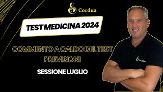 Test Medicina 2024  Sessione Luglio  COMMENTO A CALDO DEL TEST CON PREVISIONI [upl. by Eigram]