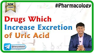 5 Drugs which increase excretion of uric acid  Chronic Gout  Neet PG  Fmge Pharmacology [upl. by Rocca582]