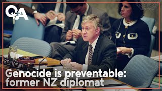 Former NZ diplomat World not doing enough to prevent genocides  QA 2024 [upl. by Anastassia397]