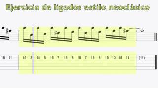 Ejercicio de guitarra Ligados estilo neoclásico [upl. by Ogawa]