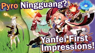 YANFEI Best 4Star Pyro DPS BUILD GUIDE First Impressions Weapons Artifacts Team Comps [upl. by Etiragram]