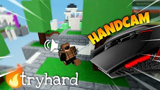 HandCam SWEATS Gameplay ASMR Roblox Bedwars [upl. by Quennie906]