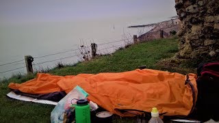 RAB BIVVY BAG WILD CAMP  RECULVER TOWERS KENT COAST [upl. by Orlina]