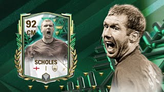 MANCHESTER UNITED LEGEND PAUL SCHOLES 92 RATED REVIEW WINTER WILDCARD EVENT EA FC MOBILE [upl. by Lapointe]