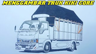 MENGGAMBAR TRUK KIKI CORE  ISUZU ELF  MENGGAMBAR TRUK [upl. by Giustina]