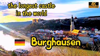 Experience the ultralong Burghausen and the longest castle in the world  Burghausen Germany  4K 🚶 [upl. by Cyrie]