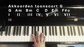 Improviseren in de G toonsoort deel 1 toonladder amp diatonische akkoorden [upl. by Whitman731]