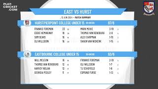 Eastbourne College Under 15 v Hurstpierpoint College Under 15 [upl. by Asilam]