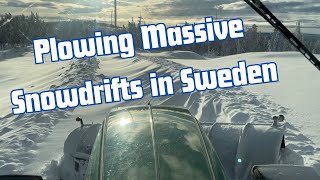 John Deere 6155R Plowing Snow in Swedish Wind Farm I Relaxing ASMR [upl. by Aicilyt412]